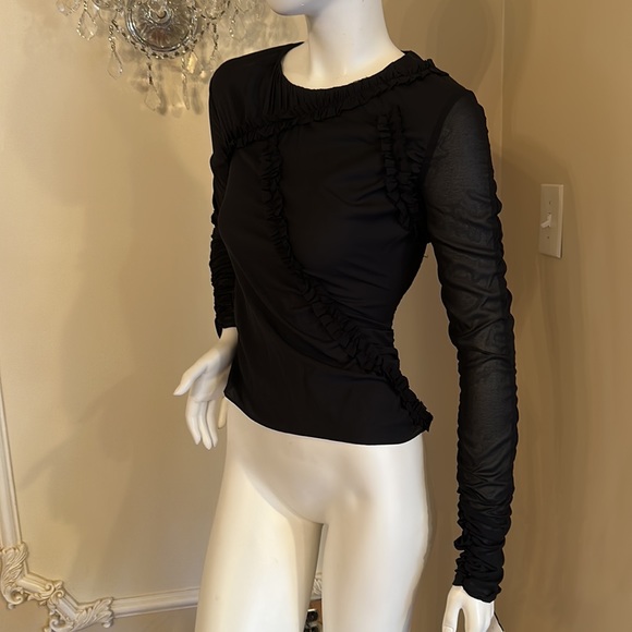 3.1 Phillip Lim Silk Ruched Black  Size 0 - Picture 9 of 12